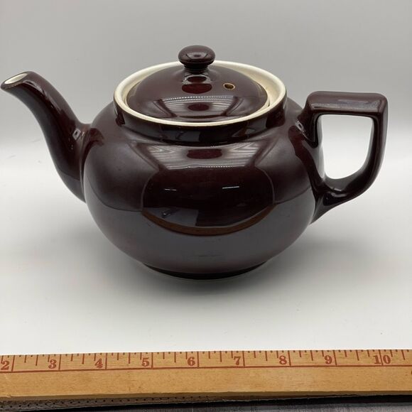 Hall- Elegant Brown Ceramic Teapot - Picture 4 of 14